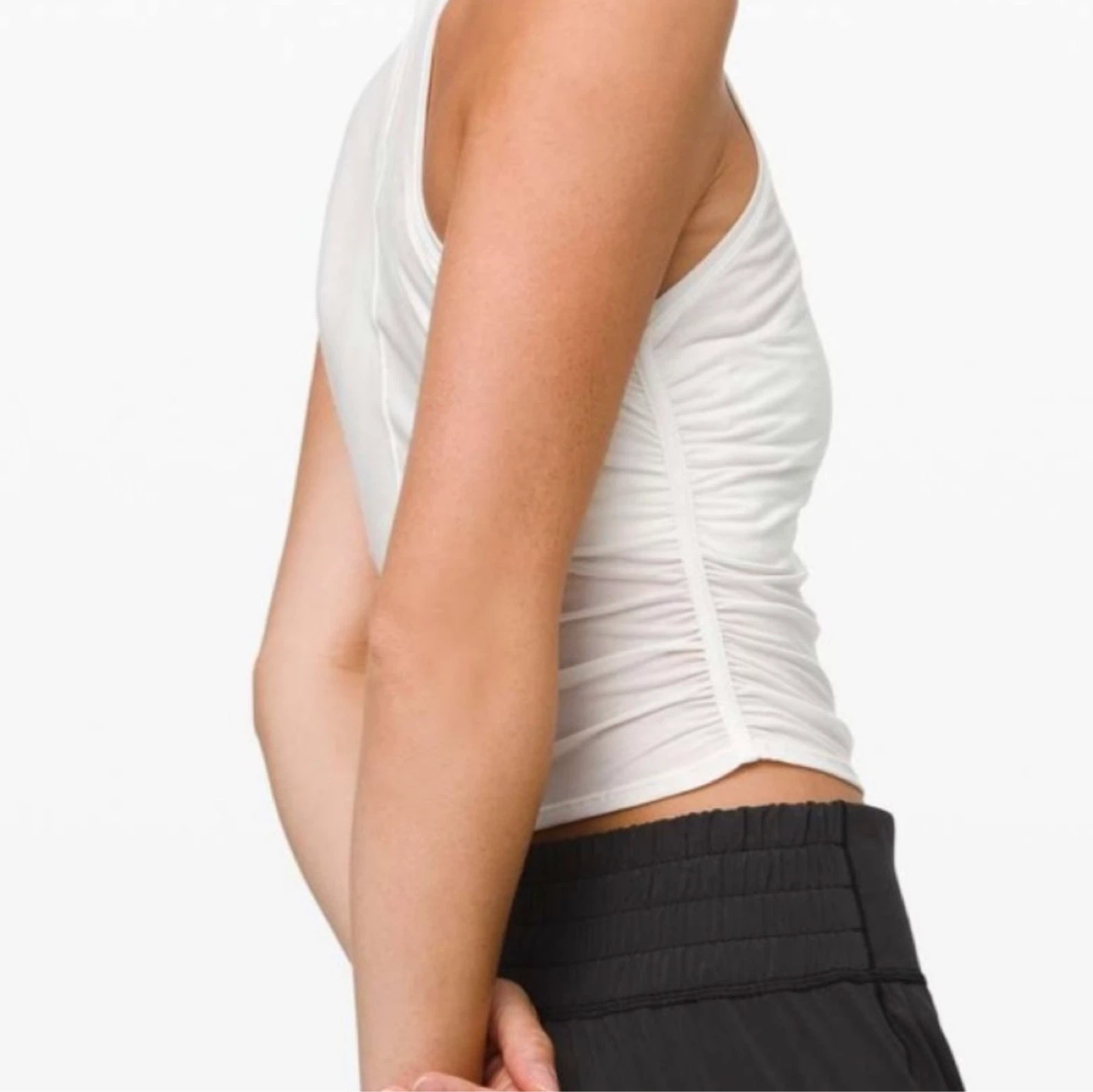 Lululemon athletica White Sleeveless Mock Neck Ruched Tank ⚽️ - photo 2