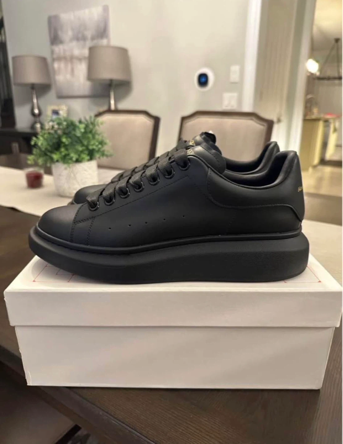 Alexander McQueen Black Leather Oversized Sneakers - photo 3