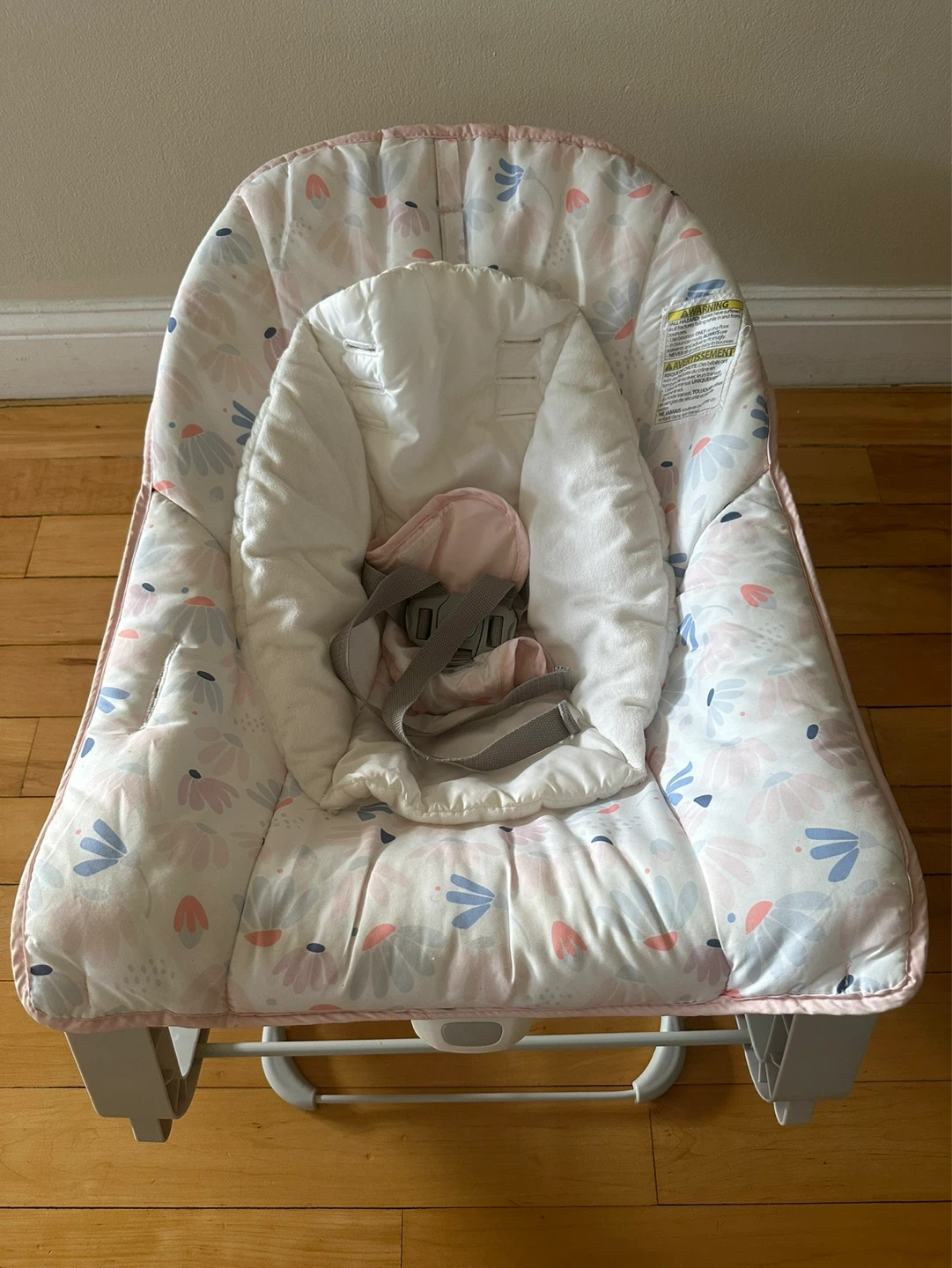 Baby Rocker/Bouncer with Infant Insert – Pink Floral Pattern