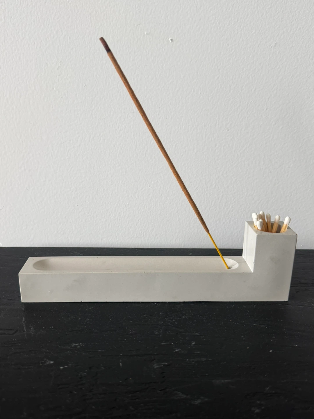 Concrete Incense Holder with Match Pot - photo 2