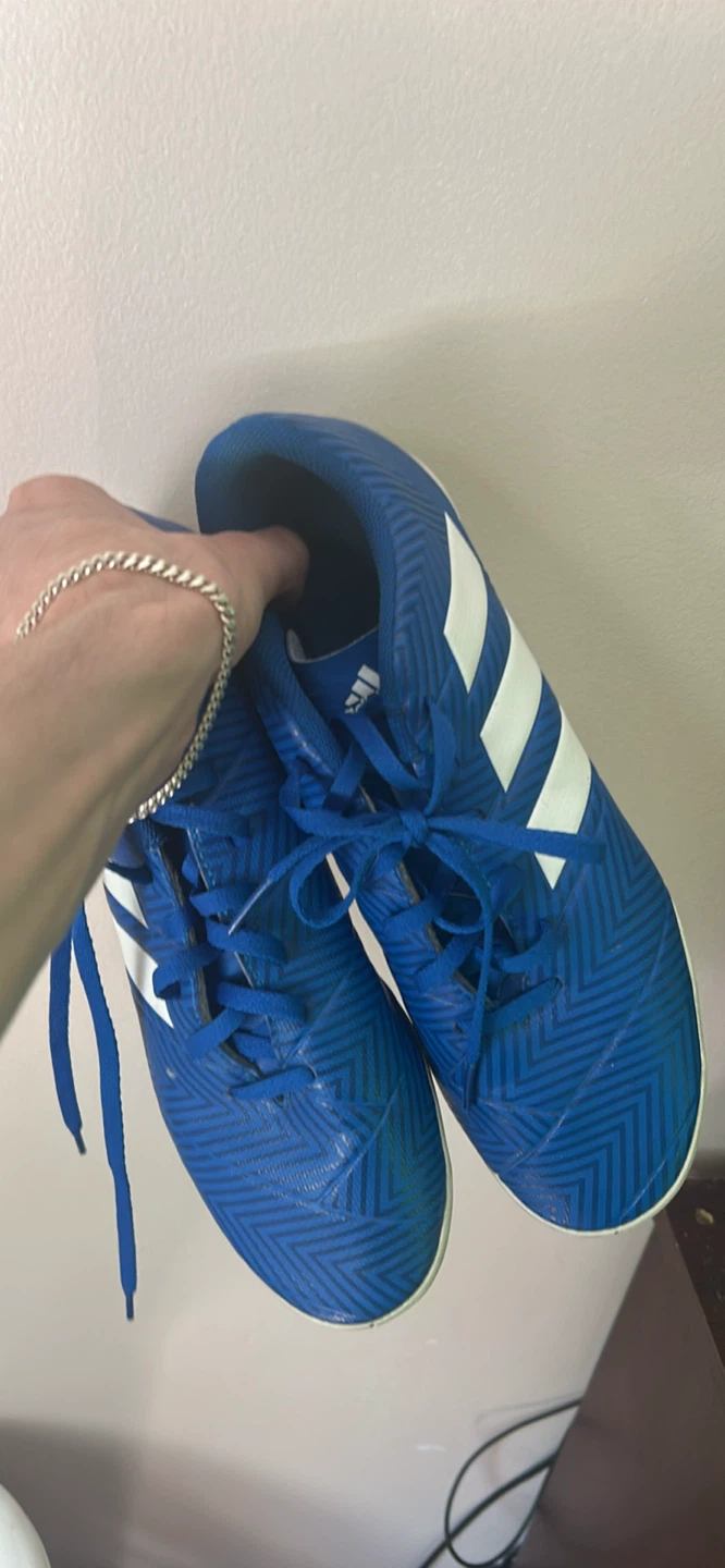 Blue Adidas Indoor Soccer Shoes