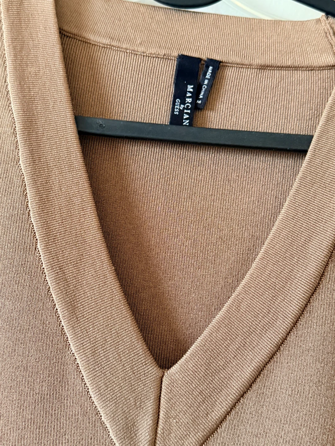 Guess Brown V-Neck Belted Knit Dress - photo 2