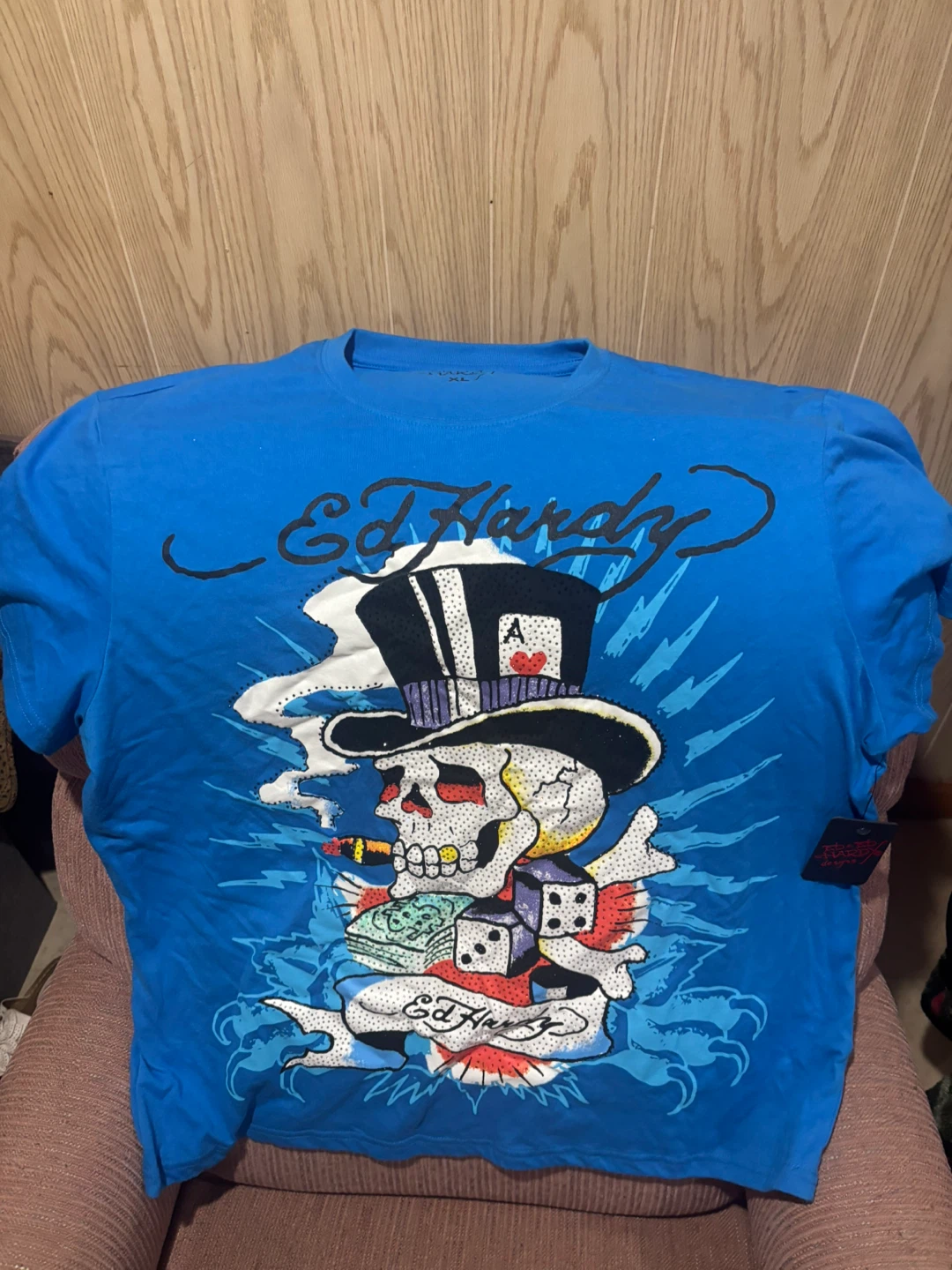 Ed Hardy Blue Graphic T-Shirt