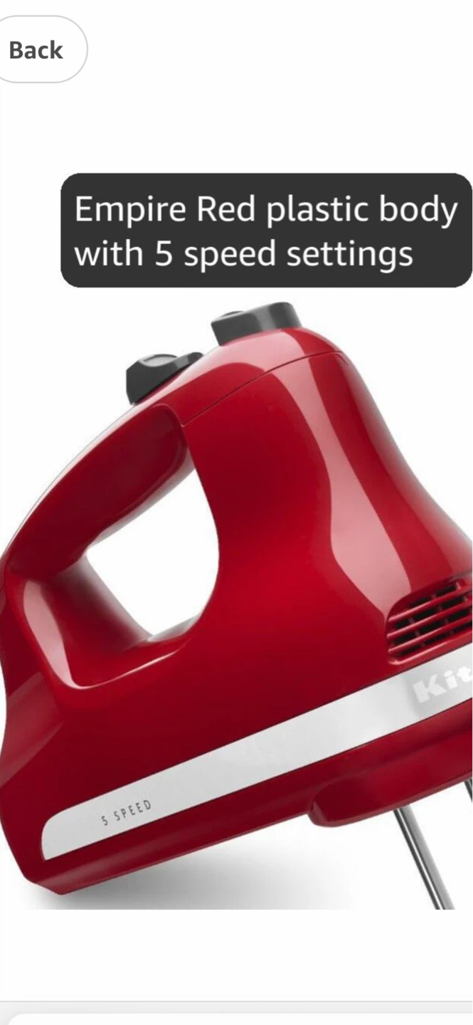 KitchenAid Empire Red Hand Mixer - photo 3
