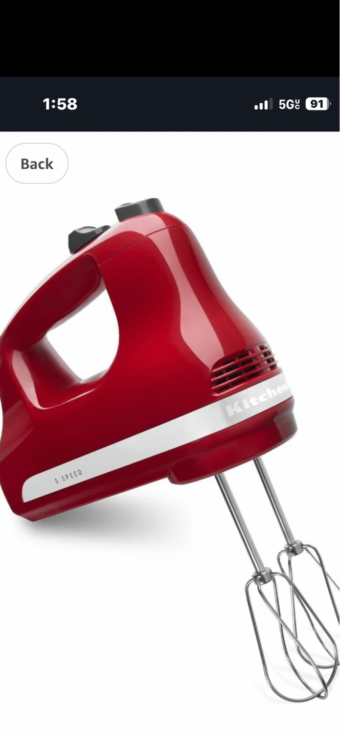 KitchenAid Empire Red Hand Mixer - photo 2