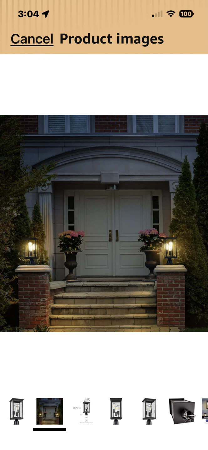 Outdoor Lantern Post Light Fixture - photo 2
