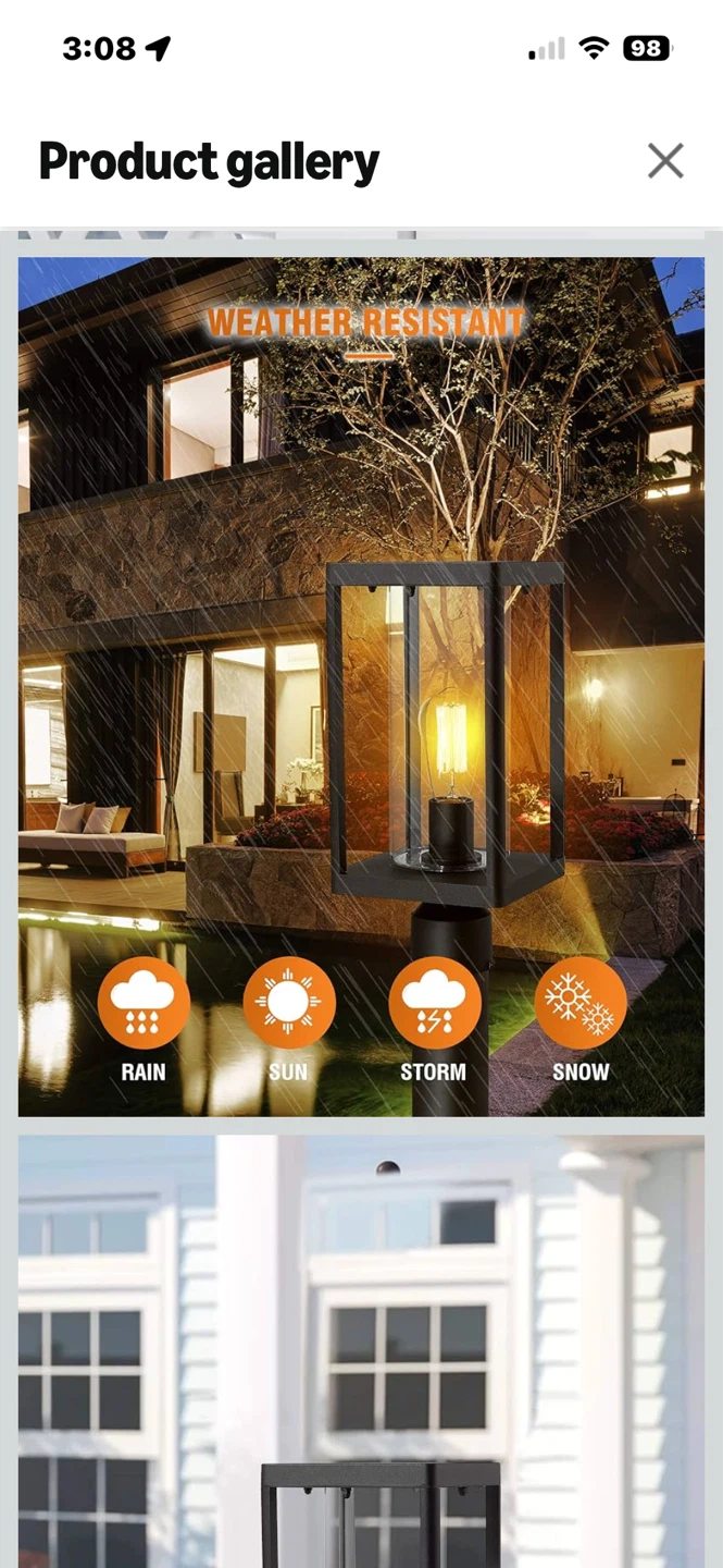 Outdoor Lantern Post Light Fixture - photo 4