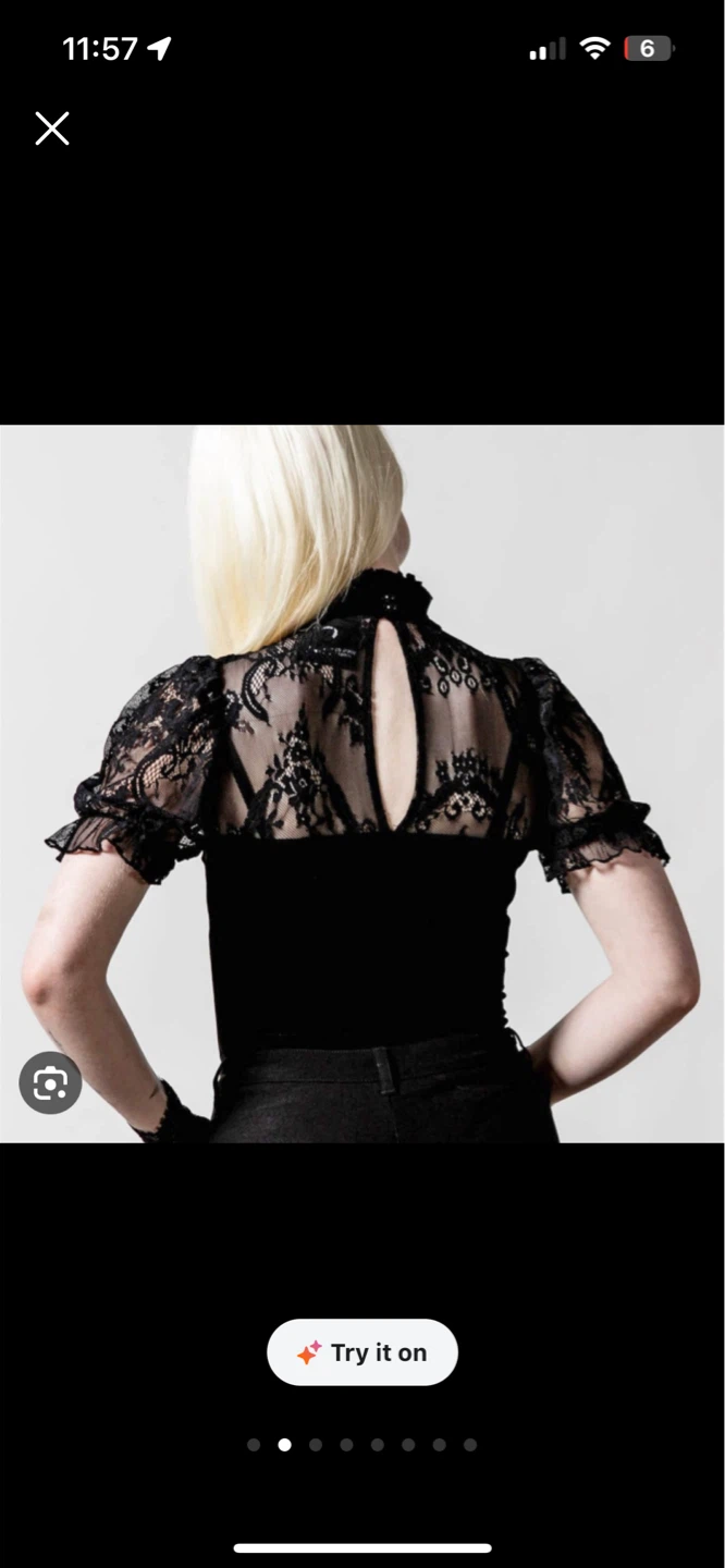 KILLSTAR Velvet and Black Lace Top - photo 2