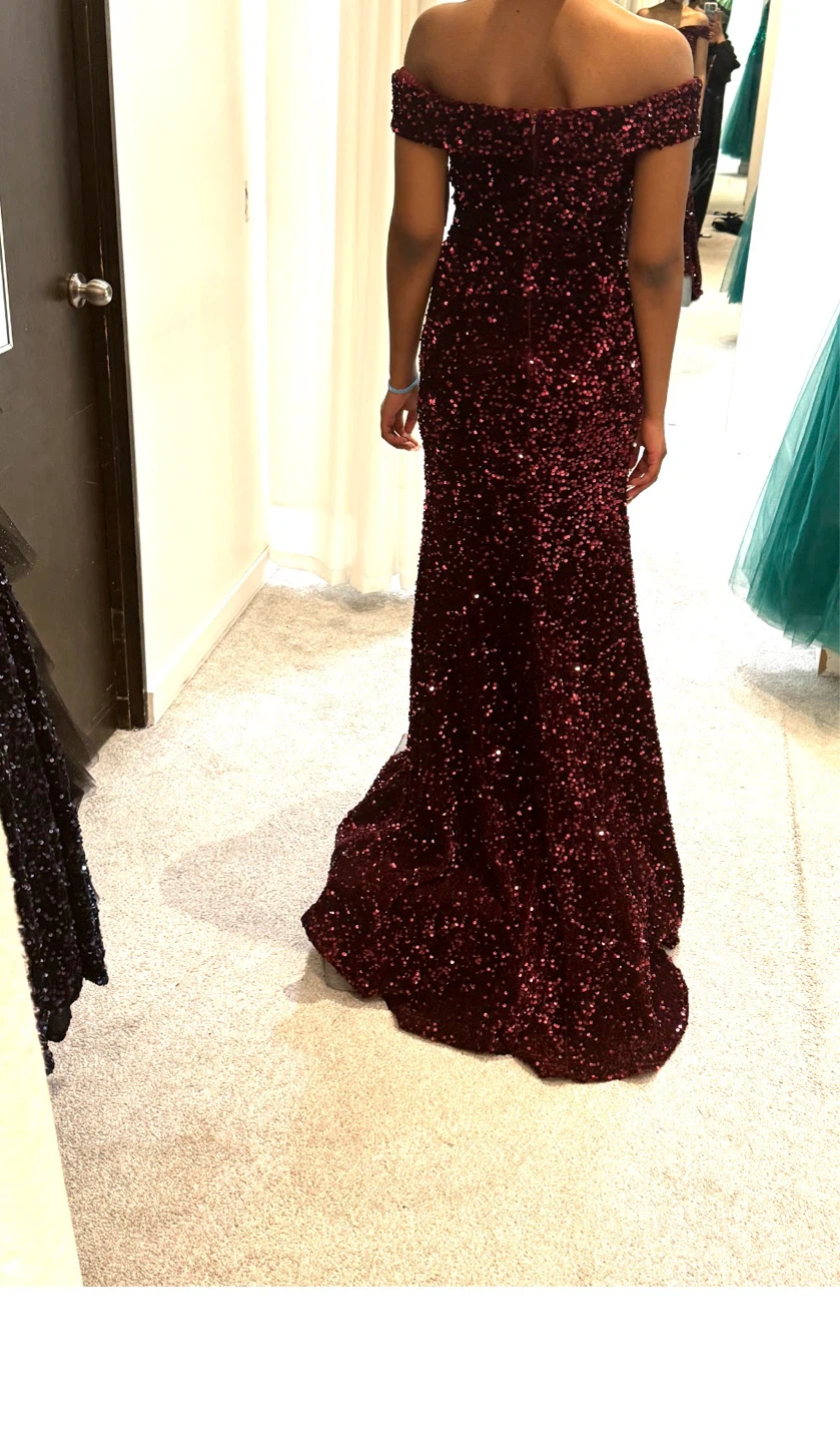 Sequin Off-the-Shoulder Prom Dress - photo 4
