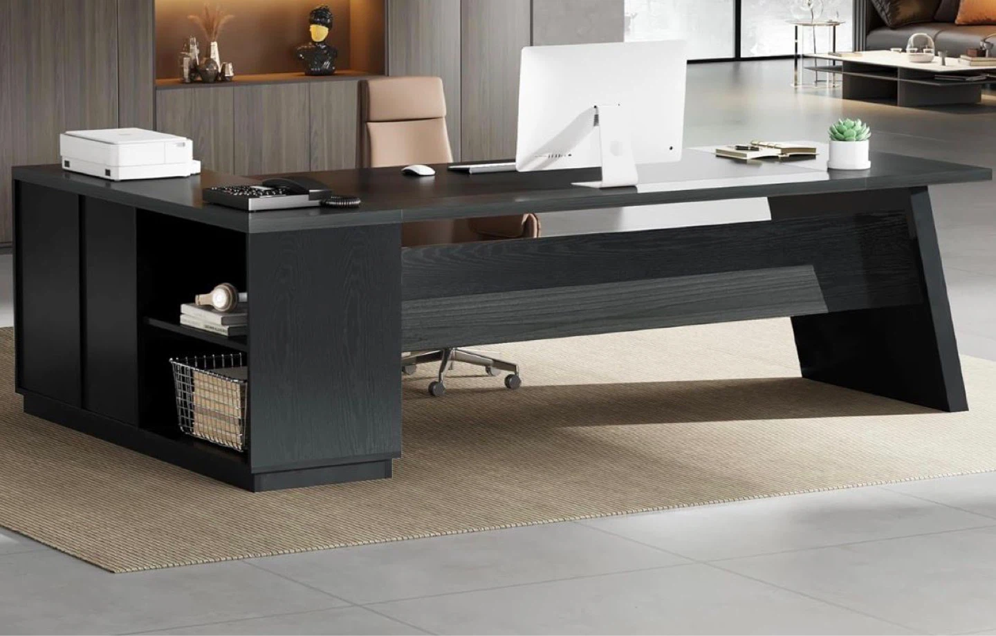 Executive L-Shaped Desk with Storage - photo 2