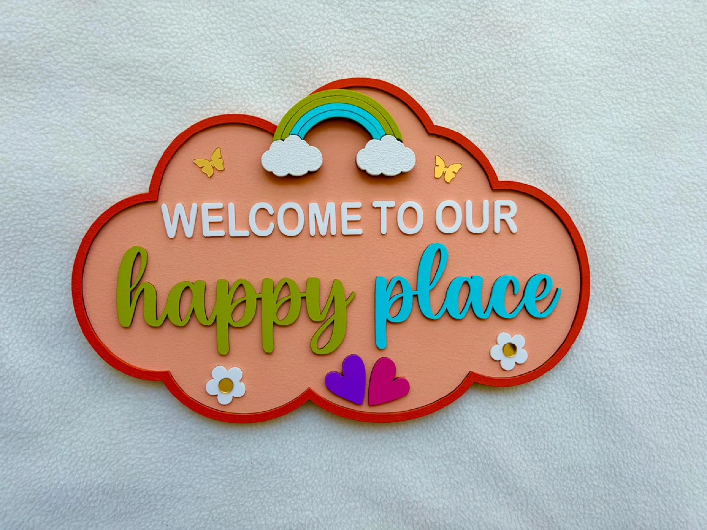 Welcome to Our Happy Place Cloud Sign - photo 2