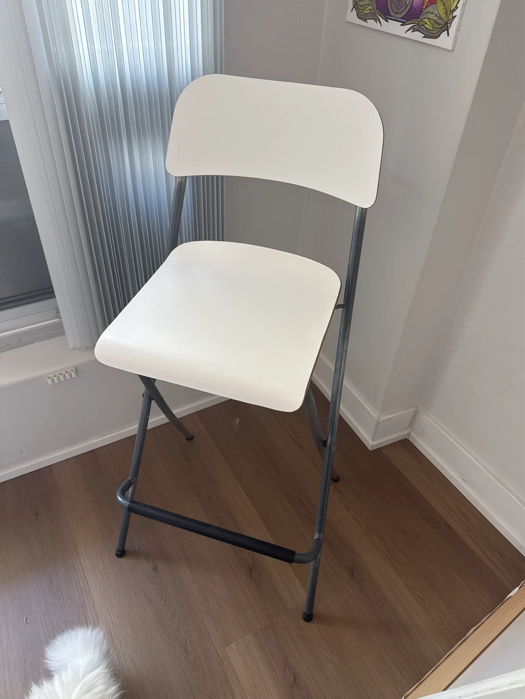 White Folding Bar Stool Chair
