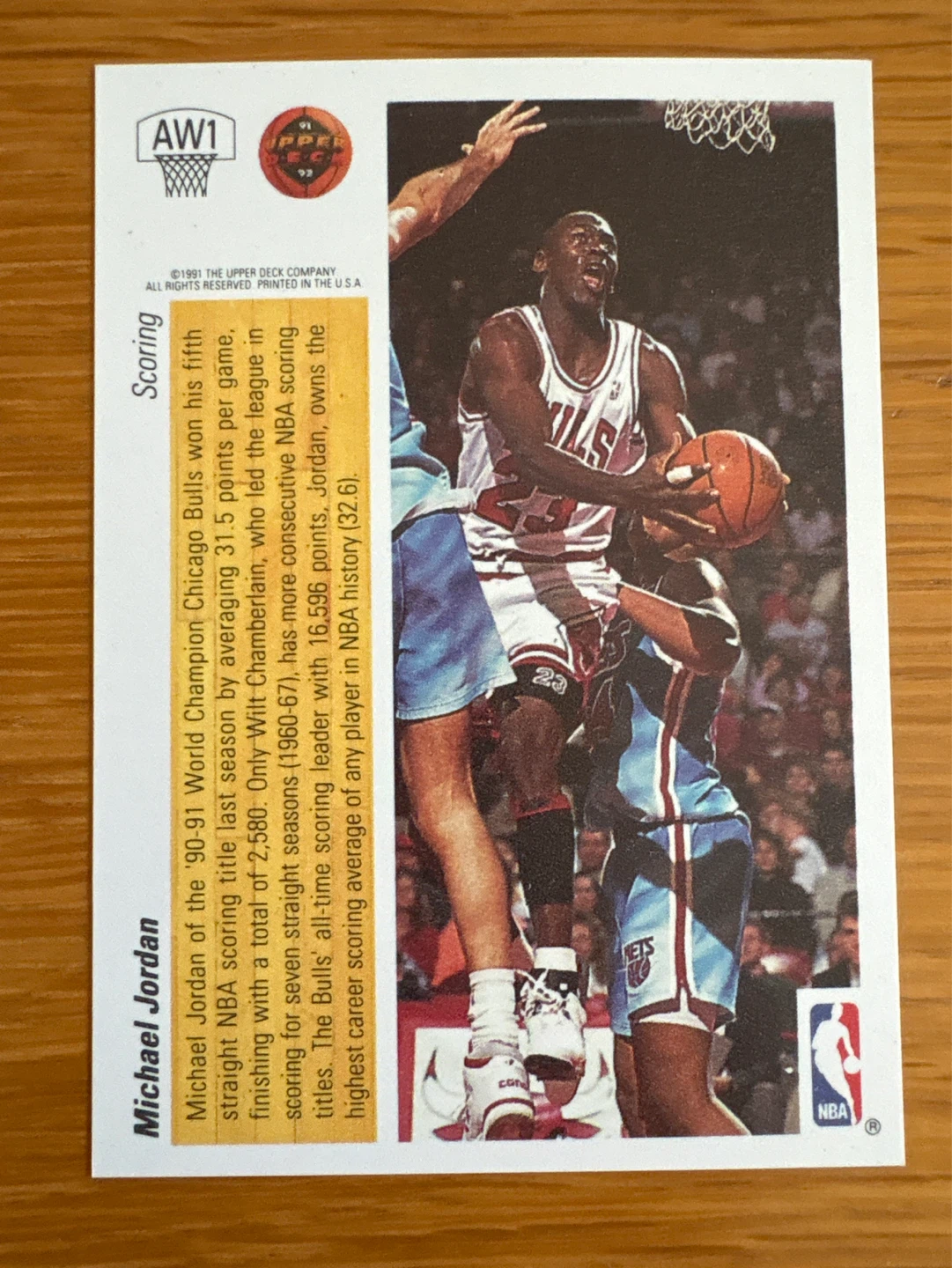 1991 Upper Deck Michael Jordan AW1 Card - photo 2
