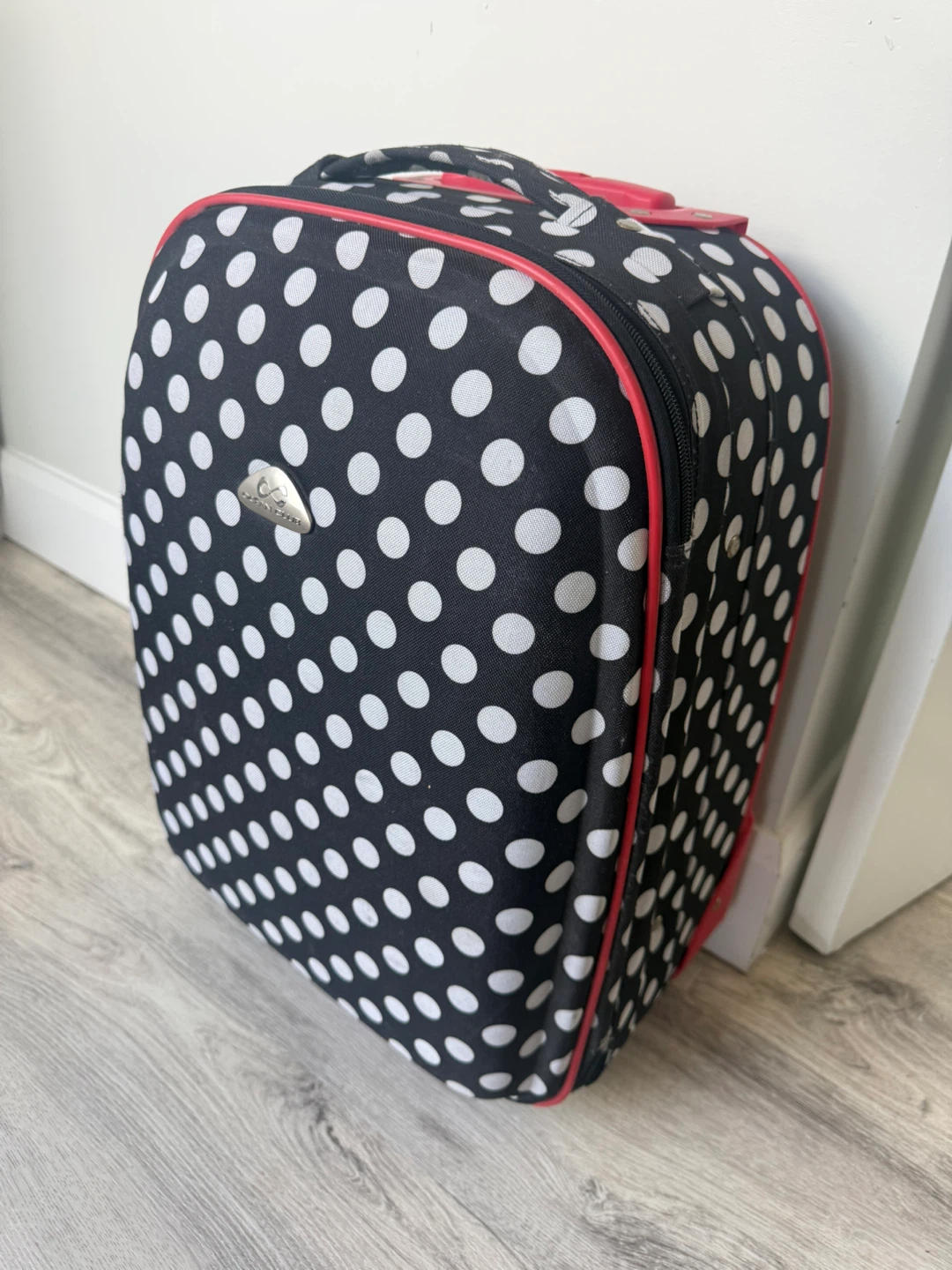 Black & White Polka Dot Hand Luggage Suitcase - photo 2