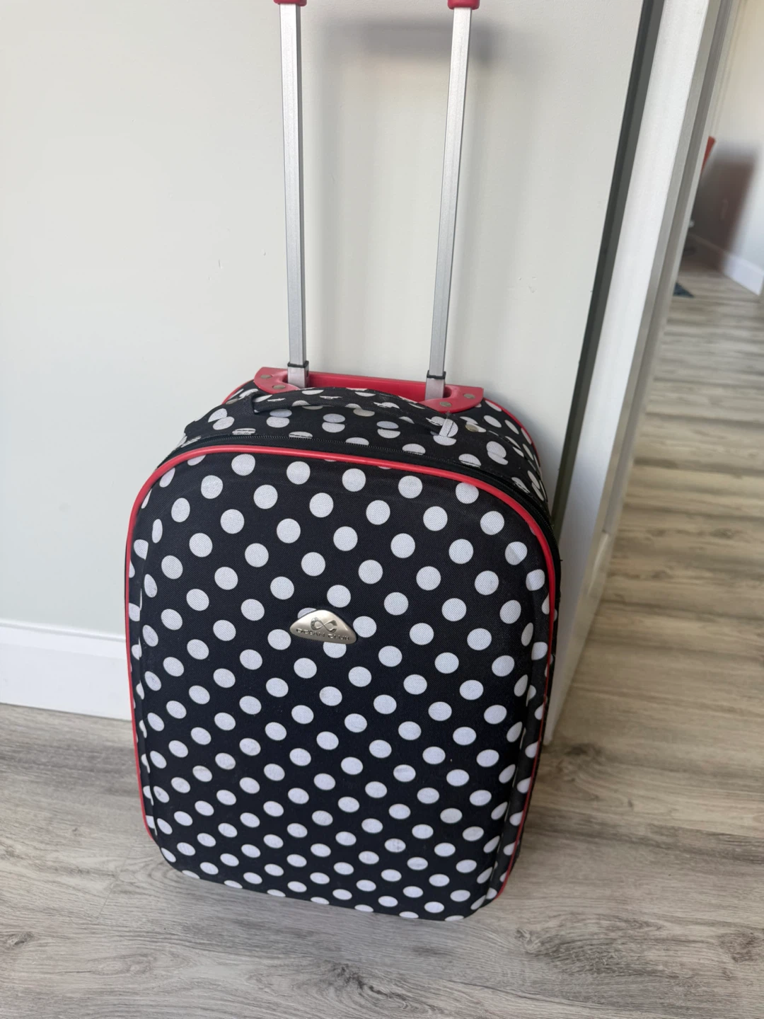 Black & White Polka Dot Hand Luggage Suitcase - photo 4