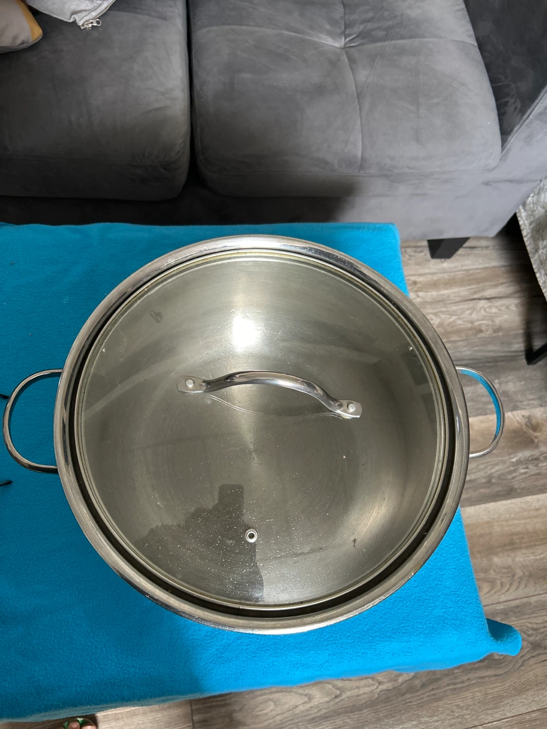 Large Stainless Steel Stock Pot with Glass Lid