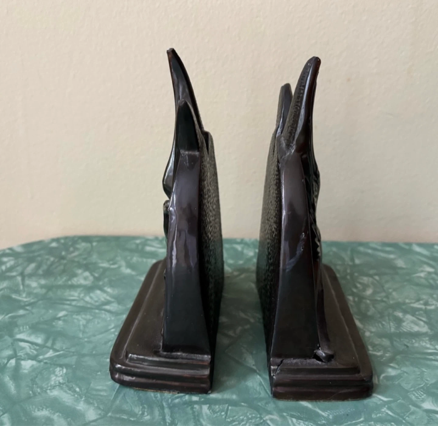 ⚽️Vintage Art Deco Flying Cranes Bookends - photo 2