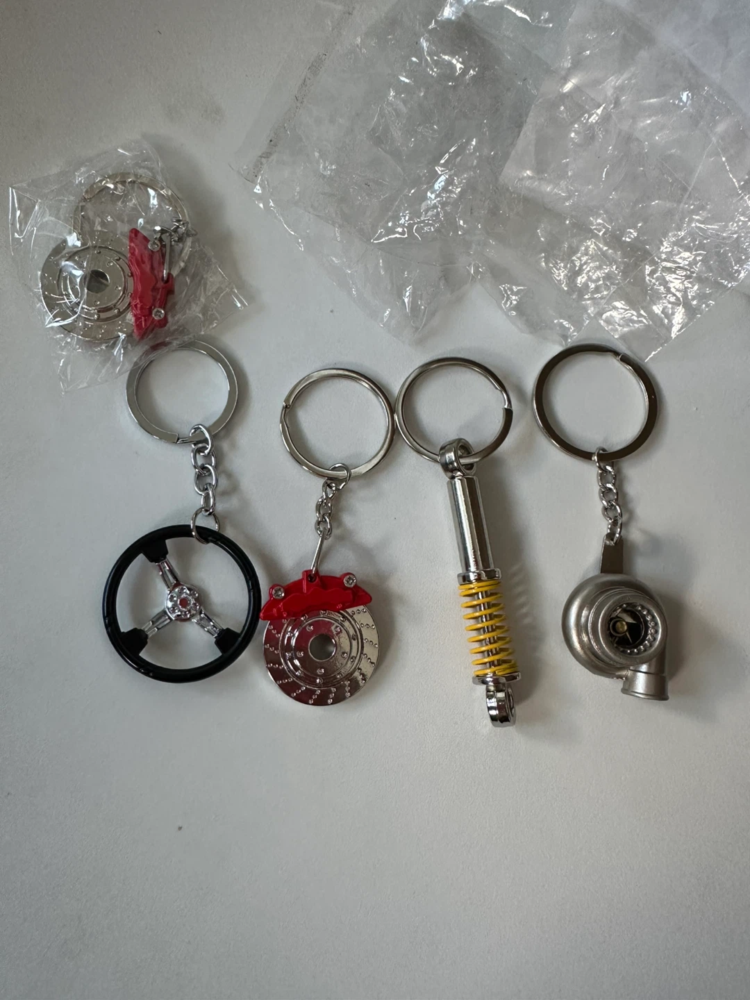 Car Part Themed Keychains - Set of 5⚽️