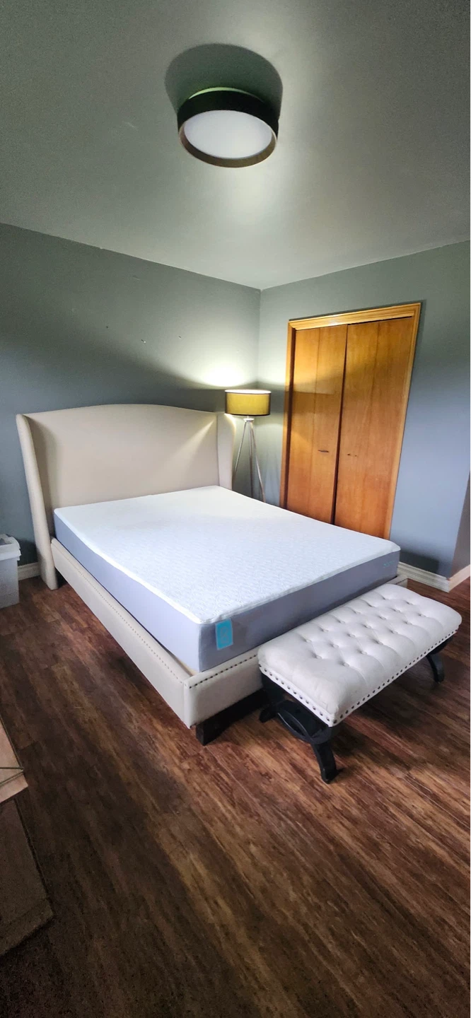 Wingback Bed Frame with Mattress - photo 3