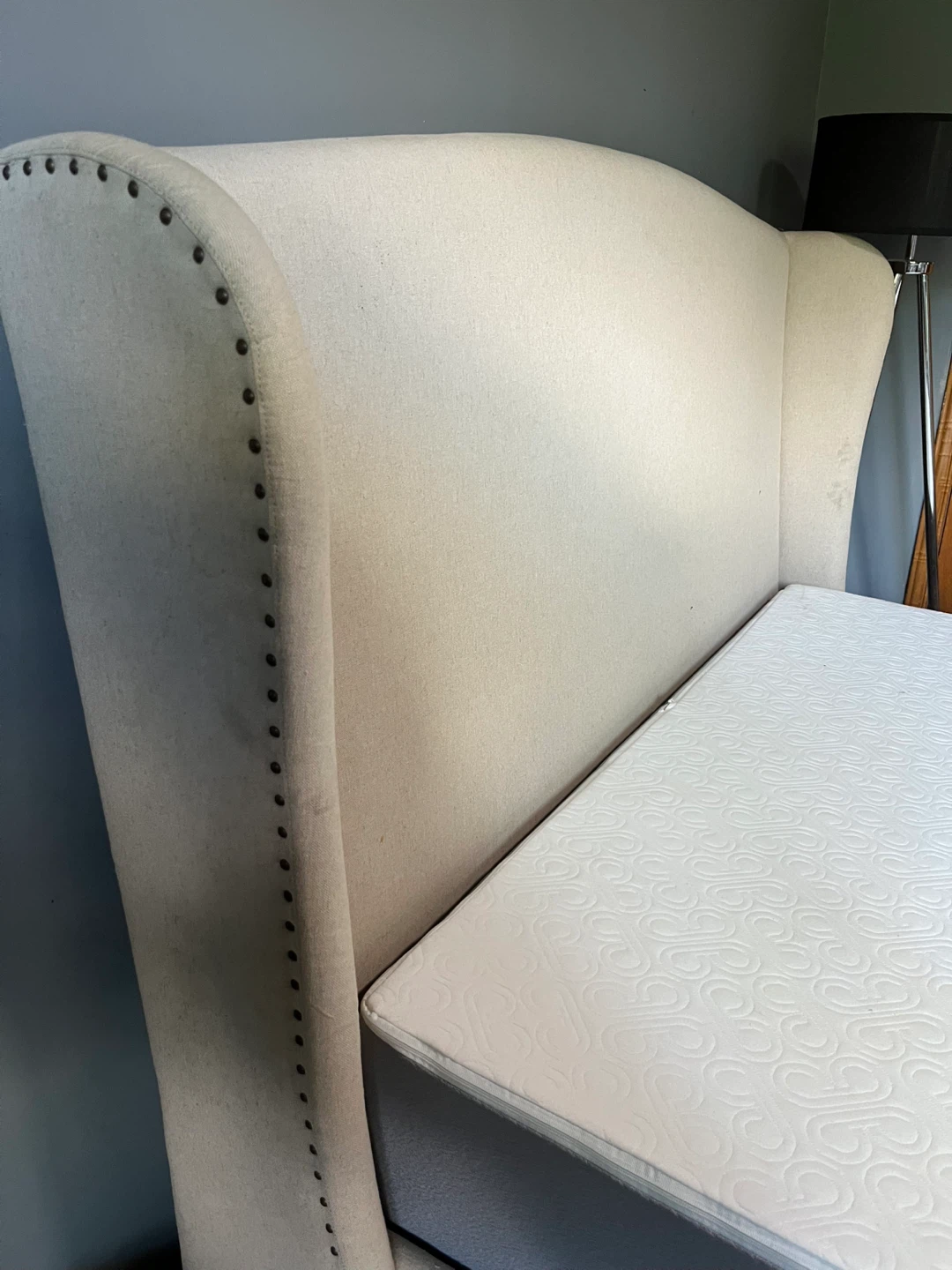 Wingback Bed Frame with Mattress - photo 2