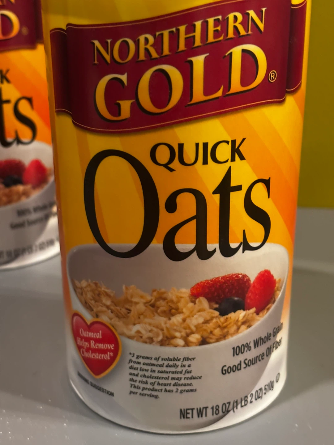Northern Gold Quick Oats - 3 Can Lot - photo 3