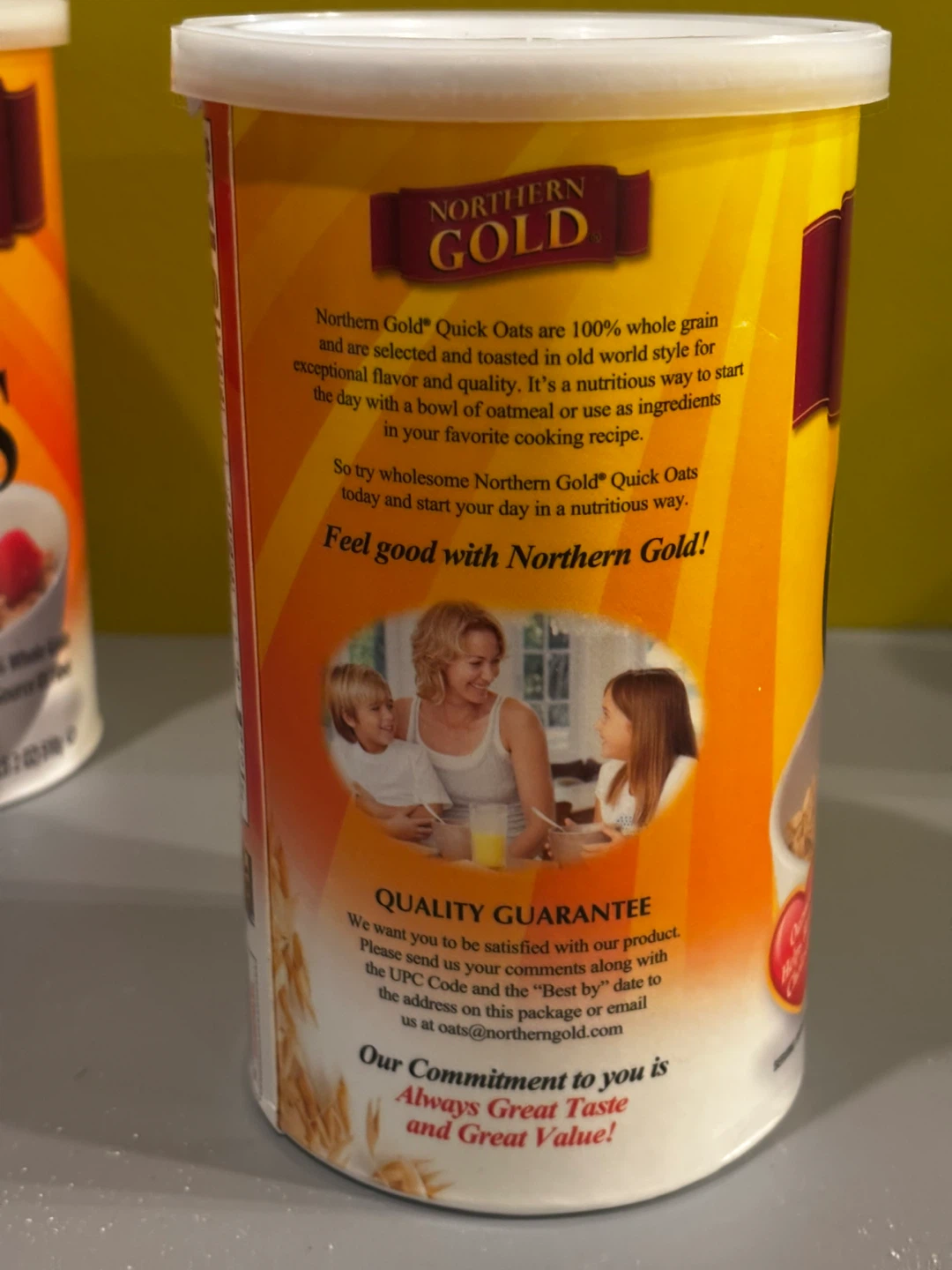 Northern Gold Quick Oats - 3 Can Lot - photo 5
