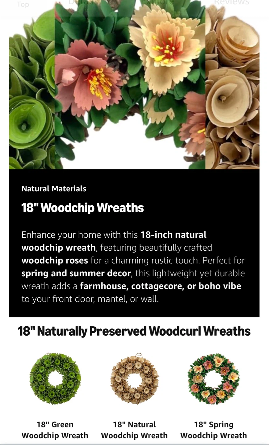 Natural Woodchip Rose Wreath - photo 4
