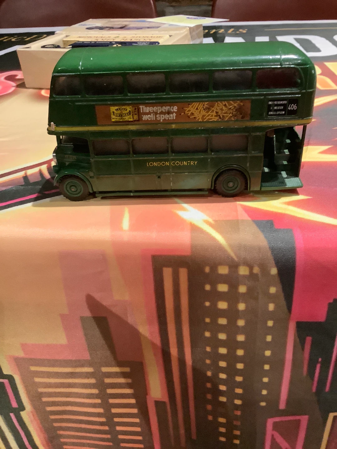 Green Double Decker London Bus Model - photo 3