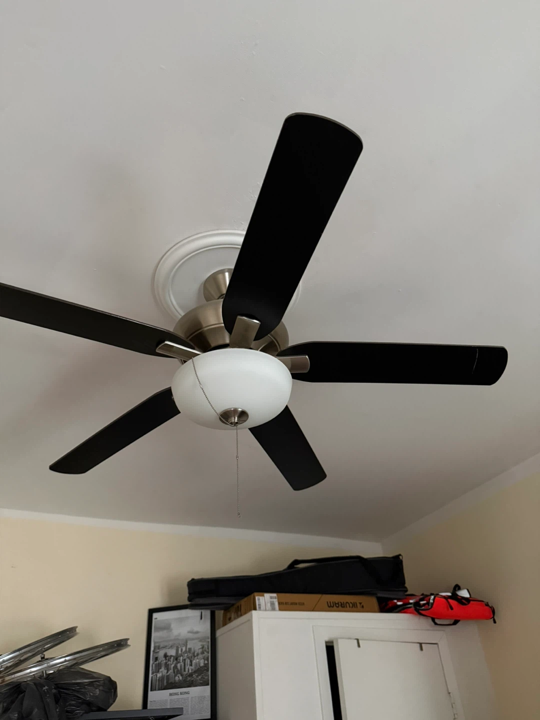 Black 5-Blade Ceiling Fan with Light - photo 2