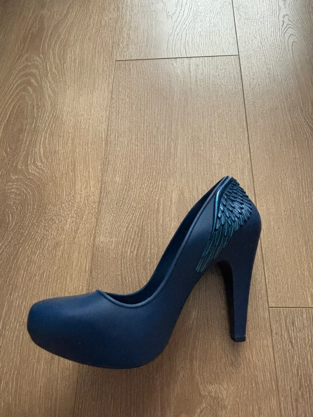 Melissa Navy Blue High Heel Shoes with Wings Size 36 - photo 4