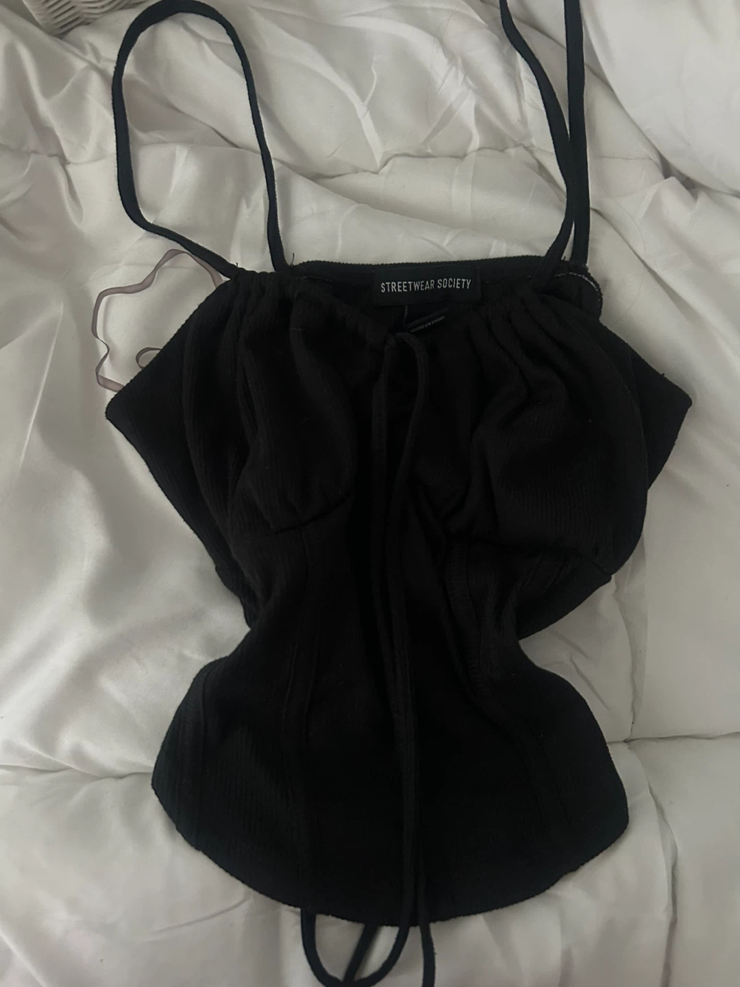 Streetwear Society Black Ruched Cami Top