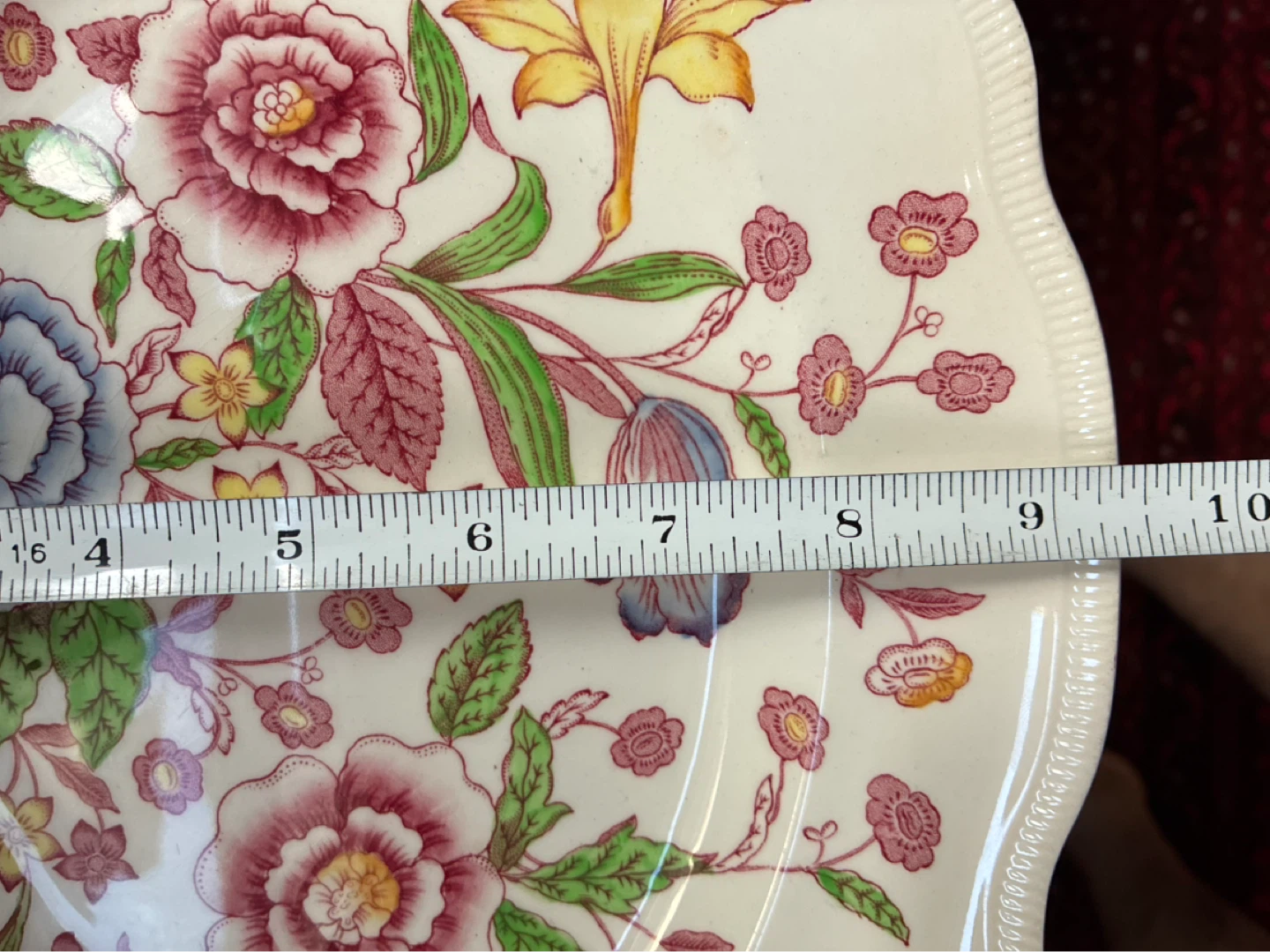 Antique vintage floral serving plate platter English Bouquet - photo 5
