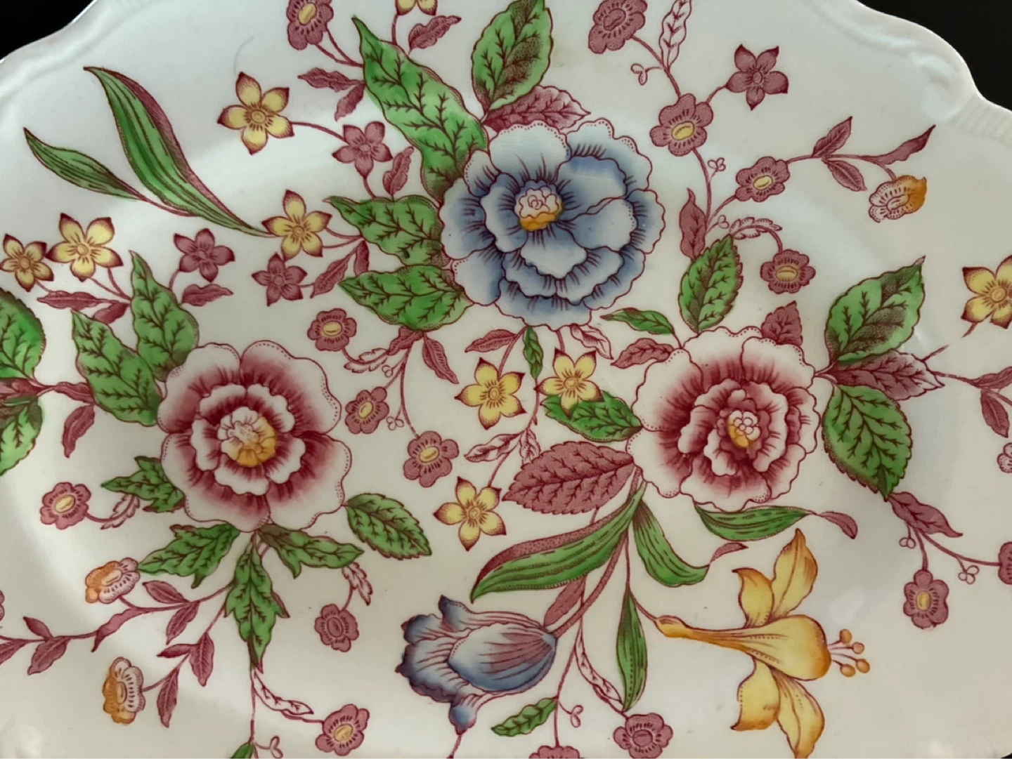 Antique vintage floral serving plate platter English Bouquet - photo 2