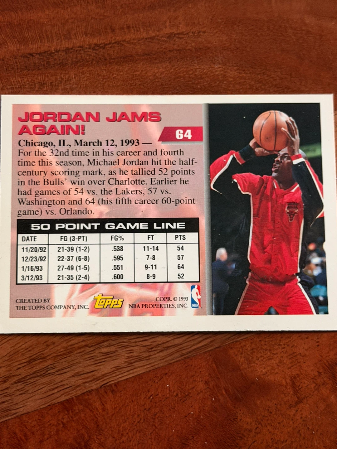 Topps Michael Jordan 50 Point Club Card - photo 4