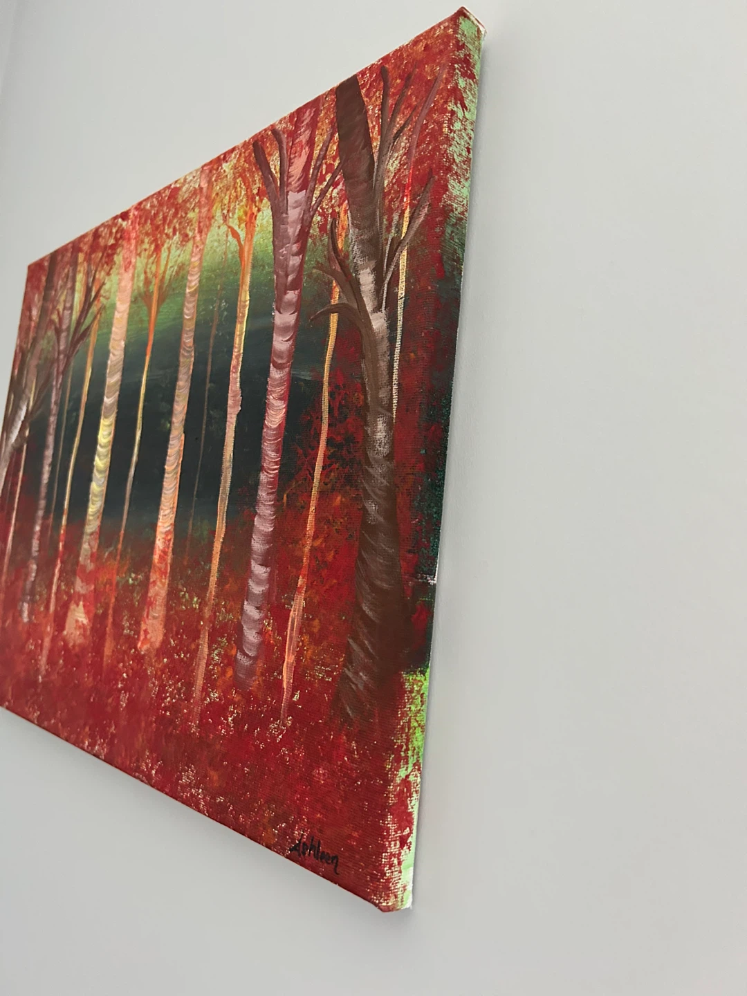 Autumn Forest Acrylic Painting 12x16 inches - photo 2