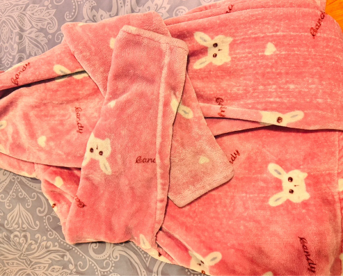 Pink Bunny Fluffy Pyjama Set - photo 2