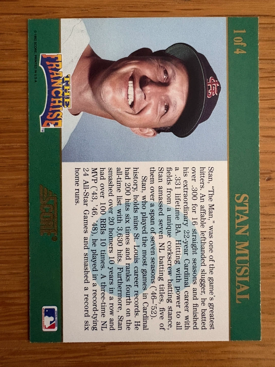 Score The Franchise Stan Musial Baseball Card - photo 2
