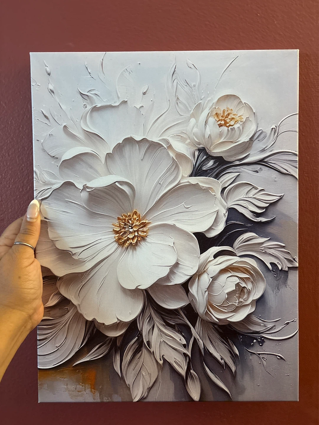 ⚽️ NEW Textured Floral Wall Art Canvas - photo 2