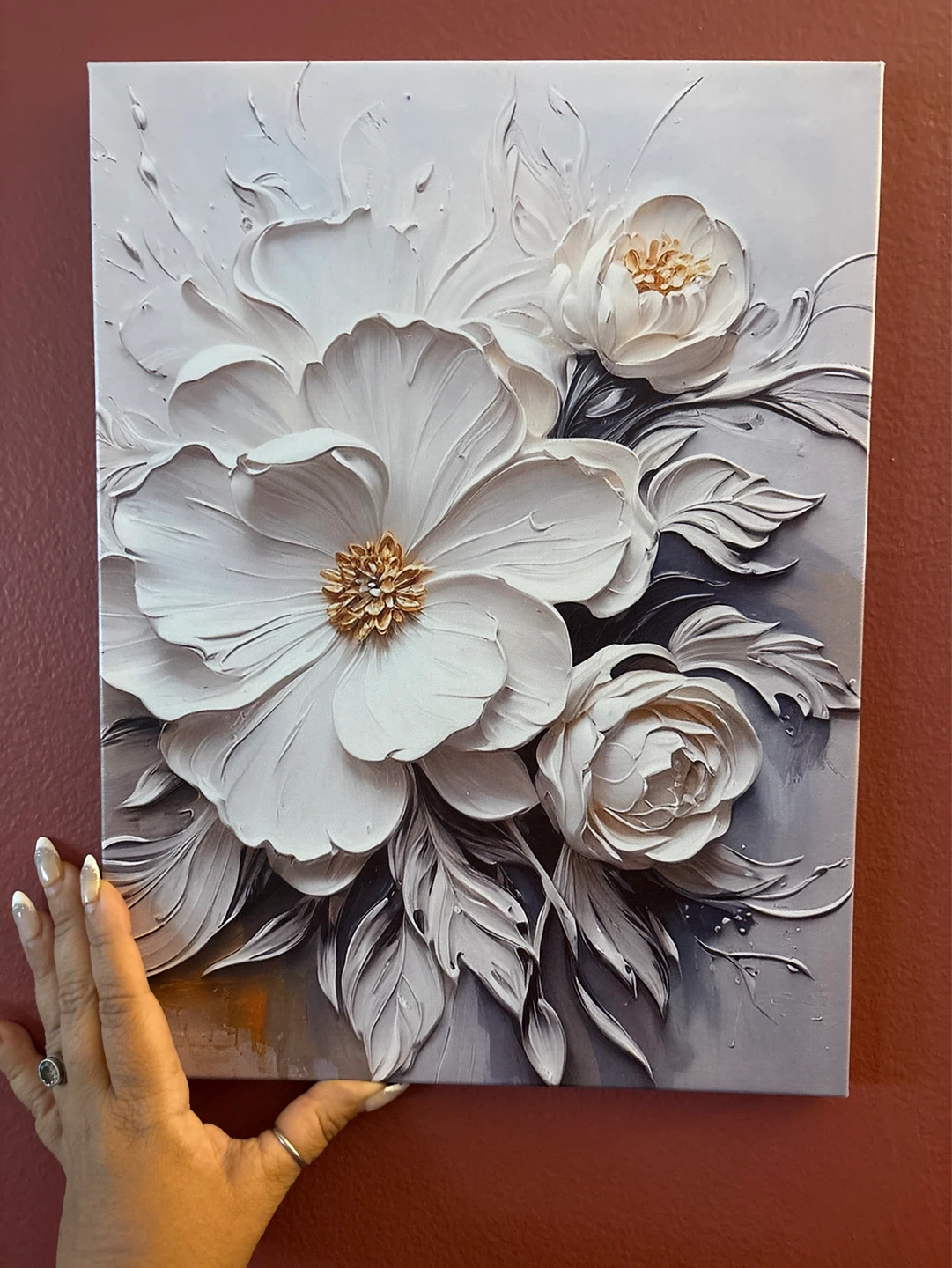 ⚽️ NEW Textured Floral Wall Art Canvas - photo 5