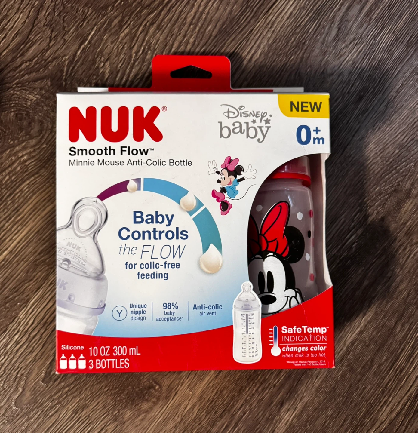 NUK Smooth Flow Minnie Mouse Anti-Colic Baby Bottles (3 Pack)