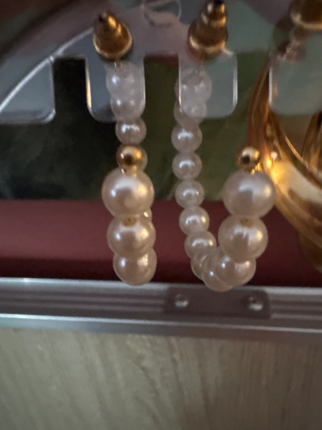 ⚽️ Pearl Hoop Earrings NEW - photo 3