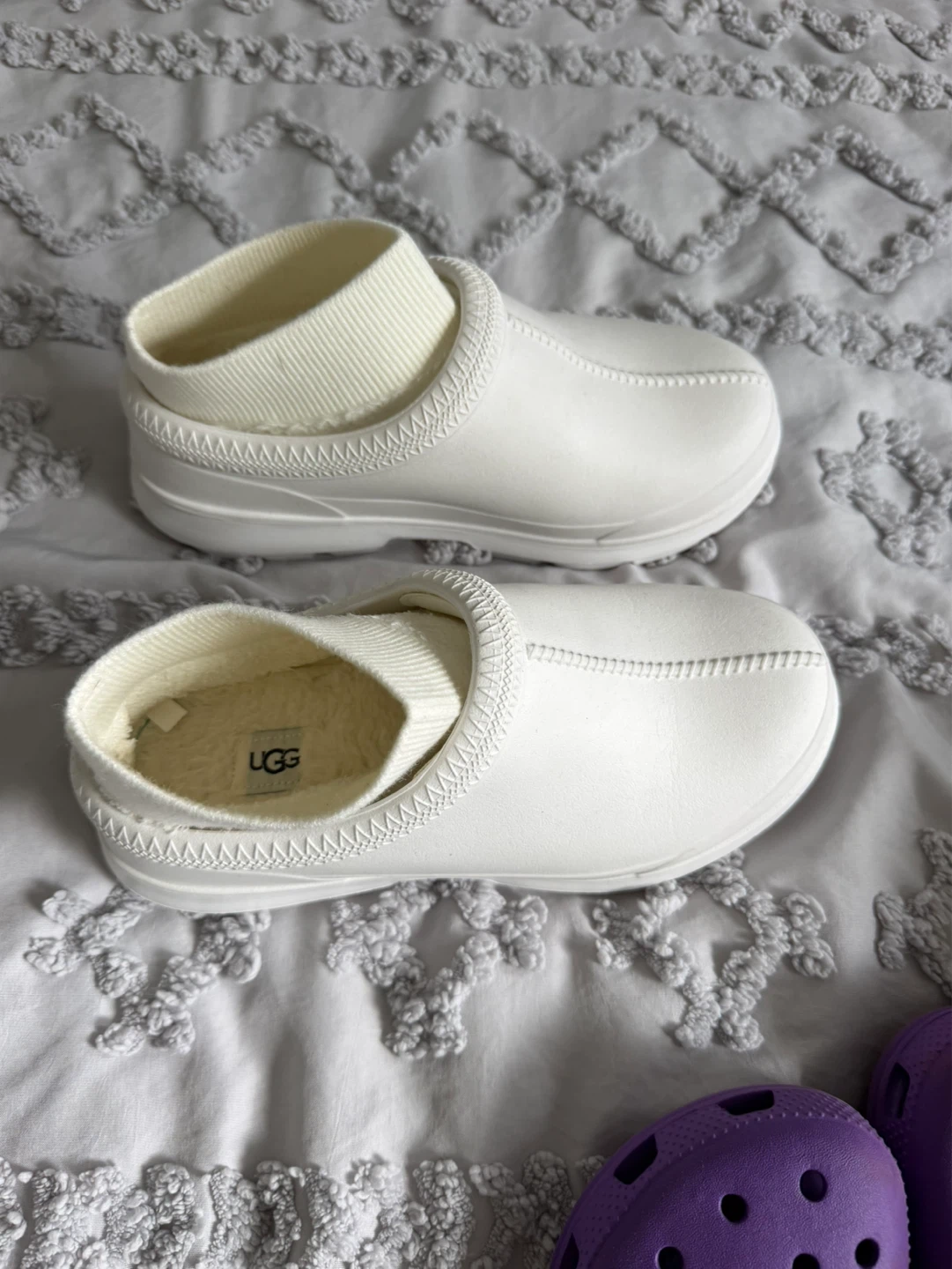 UGG White Slip-On Clogs