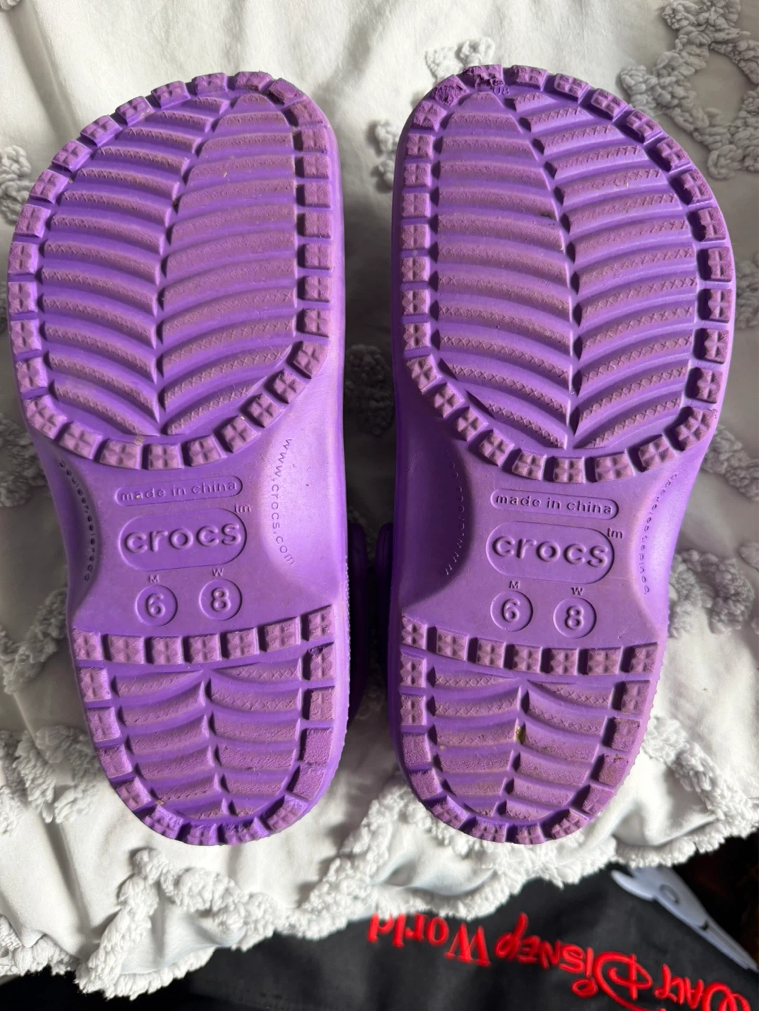 Purple Crocs Clogs Size M 6 W 8 - photo 2