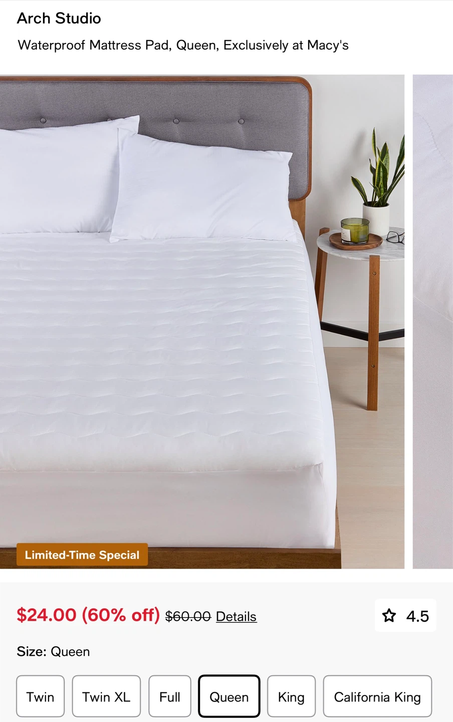 Arch Studio Waterproof Mattress Pad Queen - photo 2
