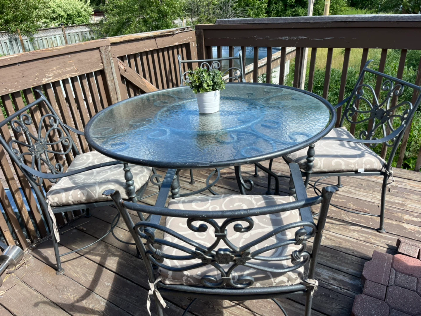 Patio Dining Set with Glass Table and 4 Chairs - photo 3