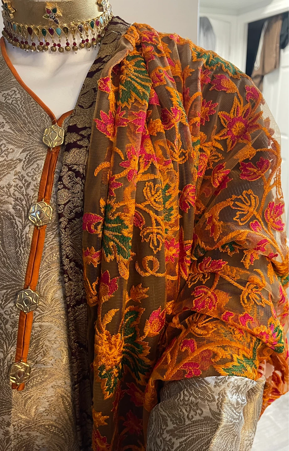 Embroidered Kameez Shalwar with Dupatta