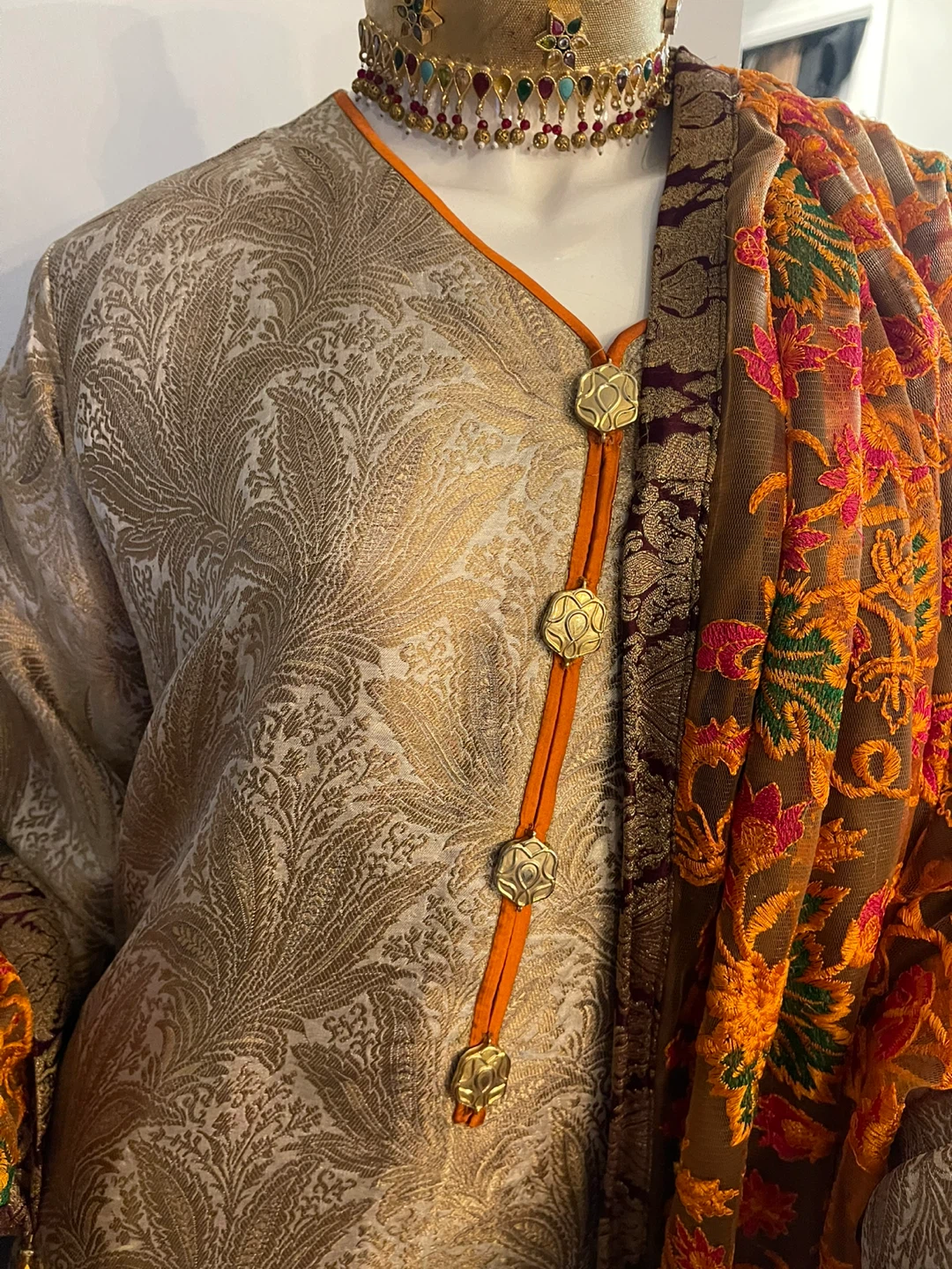 Embroidered Kameez Shalwar with Dupatta - photo 3