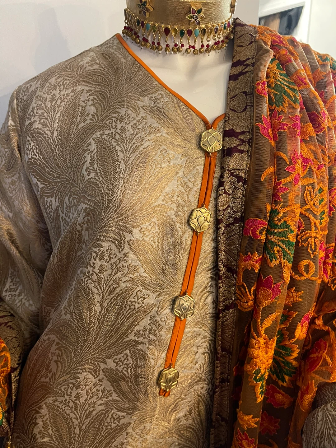 Embroidered Kameez Shalwar with Dupatta - photo 5