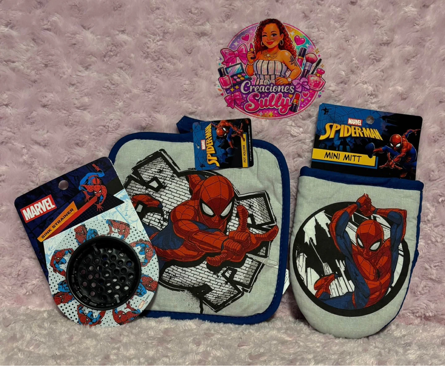Spider-Man Kitchen Set - Pot Holder, Mini Mitt, Sink Strainer