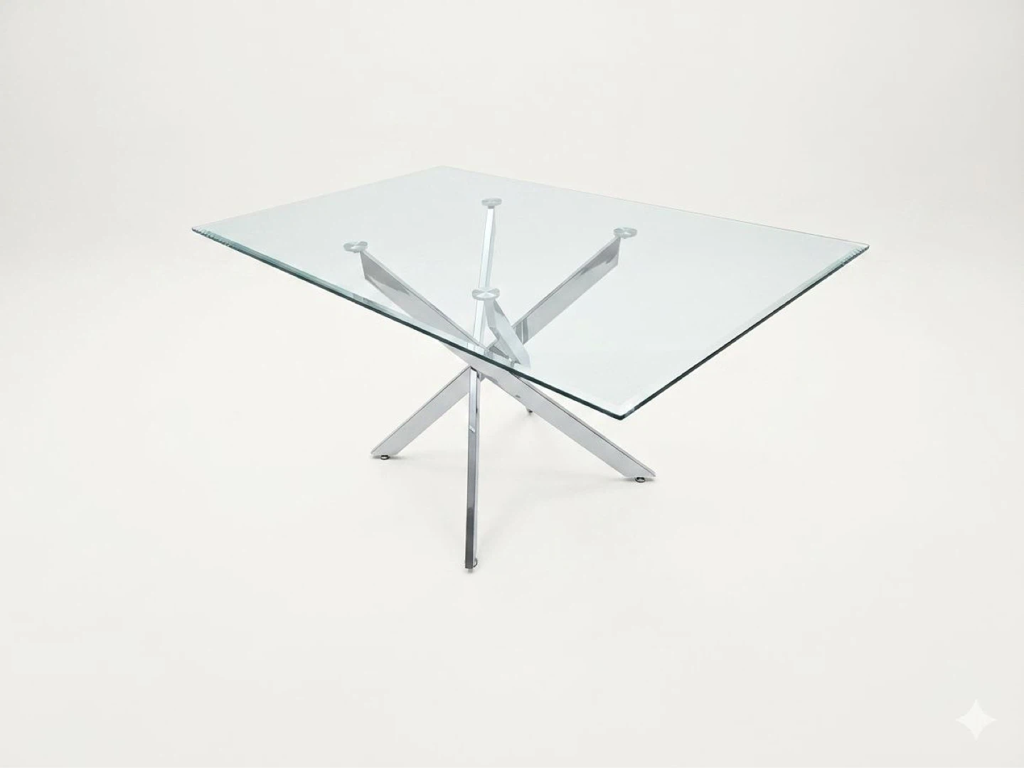 Glass and Chrome Dining Table